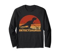 Metal Detector Dinosaur Detectsaurus Detectorist Humor Maglia a Manica