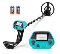 Metal Detector Kit Professionale Ricaricabile per Adulti e Bambini, Alta Precisione Impermeabile Regolabile in Altezza, Rivelatore Oro 78-108 cm con Bobina di Ricerca da 25 cm (Blu-Verde)