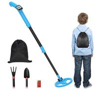 Metal Detector per Bambini, Leggero, con Display LCD, Rivelatore di Metallo ad Alta Sensibilità per Bambini, con Rastrello e Zaino, Manico Regolabile, Pieghevole, per Principianti, Junior