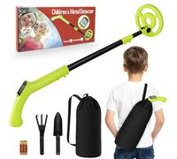 Metal Detector per bambini, rilevatore di metallo ad alta precisione con display LCD, rivelatore metallico leggero per bambini con manico regolabile, bobina di ricerca da 6"(verde）