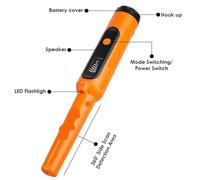 Metal Detector pieghevole, Metal detector portatile professionale impermeabile con tecnologia di scansione laterale a 360° for la ricerca di tesori all'aperto e la ricerca 'oro,per adulti(Orange)