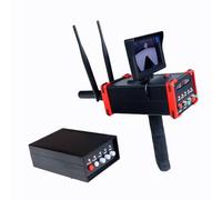 Metal Detector Professionale con Display HD - Scanner Oro/Argento/Rame a 15 m di profondità, Portata 99 m e ID in Metallo, Sistema Ricaricabile a 12 V per la Caccia al Tesoro,Rosso