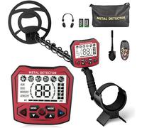 Metal Detector professionale per adulti e bambini, chip anti-interferenza, IP68, impermeabile, supporta batteria e alimentazione USB, 5 modalità di rilevazione (Rosso)