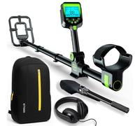 Metal Detector Professionali - 2000mAH Ricaricabile Metal Detector Oro per Adulti con Display LCD, Alta Precisione, Bobina di Ricerca IP68 Impermeabile da 10", Pieghevole e Retrattile