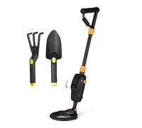 Metal Detector, Rilevatore di metalli portatile leggero for bambini cercatore d'oro cercatore di cercatori di cacciatori di tesori con bobina di ricerca impermeabile(With Rake Shovel)