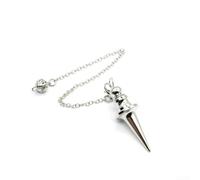 Metal Detector Rod Pendant per divinazione e ricerca dell'acqua progettato per l'uso in rabdomanzia e posizione di energia intuitiva con robusto materiale metallico (argento)