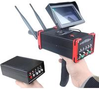 Metal detector sotterraneo a lungo raggio per oro, argento, pietre preziose e diamanti, ideale per cacciatori di tesori: profondità 16 m, portata 100(Red)