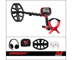 METAL DETECTOR VANQUISH 440 MINELAB CUFFIE PIASTRA V10 10" CERCAMETALLI ORO