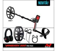 METAL DETECTOR VANQUISH 560 PROPACK MINELAB PIASTRA V12X E V8X CUFFIE WIRELESS