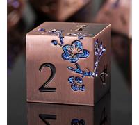 Metal Dice, 7 PCS Heavy Solid Metallic Flower DND Dice Set with Grogeous Gift Case for D&D Dungeons and Dragon Tabletop Game (Ancient Copper)