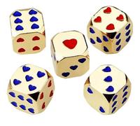 Metal Dice | Six Sided Dice | Rounded Dice | Heart Pattern Dice | Round Corner Dice, 5X for Board Games, Drinking, Entertainment, Dice for Tabletop Games, Custom Dice for Board Games