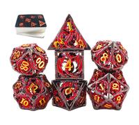 Metal DND Dice Set D&D Dungeons and Dragons Dice Set Gifts Hollow Polyhedral 7CPS Role Playing Dice Set with Gift Metal Box Suitable for D&D