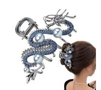 Metal Dragon Claw Clip - Hairpin Pearl Exquisite Strong Secure, Chinese Vintage, Hair Clamp Elegant Grip, Exquisite Pearl Accessory, Vintage Claw Clip Hair Jewelry Chinese | To Celebrate Dragon