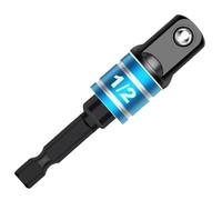 Metal Drill Bit Sets,1pc Socket Adapter Impact Driver with Hex Shank Extension Bar 1/4 3/8 1/2 Taladro Drilling Machine with Tool Kit(Balck 12)