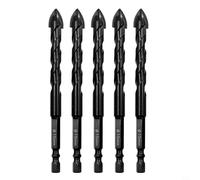 Metal Drill Bit Sets,5PCS Multifunctional Triangle Drills,Carbide With Hexagon Shank For Glass Ceramic Brick Walls Wood(12mm)