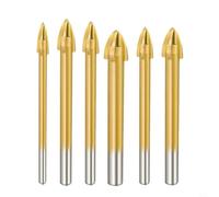 Metal Drill Bit Sets,6PCS Carbide Tile,Cross Spear Head for Ceramic Marble Mirror and Glass 4/5/6/8/10/12mm