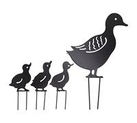 Metal Duck Garden Stakes Cine Art Decor Courtyard Lawn Iron Animal Set
