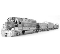 METAL EARTH puzzle 3D Locomotiva merci con 4 vagoni (set deluxe)