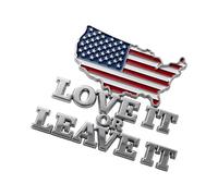Metal Emblem Flag Self-Adhesive Love It Or Leave It Bumper Decor