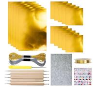 Metal Embossing Foil Sheets, embossing foil sheets, Engraving Tools Artwork Making Kit for Painting Crafting Decoration (Gold)