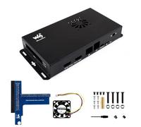 Metal Enclosure for Raspberry Pi Compute Module 5 IO Board with Cooling Fan, 40PIN GPIO Adapter, Wall Mount, Durable & Dust-Resistant Mini PC Case for CM5 Projects