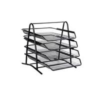 Metal File nizers - Portadocumenti in rete metallica a quattro strati per archiviazione dati multistrato per forniture per ufficio Supporto per disco file efficiente Desktop nizer