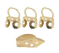 Metal Finger Picks Holloble Hollow 3pcs Index Finger 1pc Thumb Banjo Guitar Ukulele Parti per la Performance di Base per le Prove di Pratica (Oro)