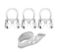 Metal Finger Picks Holloble Hollow 3pcs Index Finger 1pc Thumb Banjo Guitar Ukulele Parti per la Performance di Base per le Prove di Pratica (Argento)