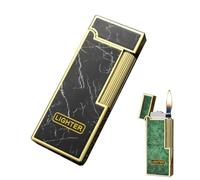 Metal Flip Lighter, Old-fashioned Side-slide Grinding Wheel Lighter, Classic Soft Flame Torch Lighter, Ultra-thin Portable Lighter, Refillable Butane Lighter, Indoor And Outdoor, Gift for Men and Wome
