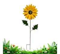 Metal Flower Garden Stakes - Sunflower Wind Spinner | Iron Yard Decor