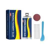 Metal Foundry Glue Set, Strong Foundry Glue for Metal, High Temperature Resistant Casting Repair, Suitable for Repair Steel, Iron, Aluminum, Plastics, Various Materials (White)