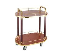 Metal Frame Kitchen Bar Cart with Guardrail Mobile Coffee Wine Trolley On Wheels Stylish And Functional Serving Cart for Home Or Office