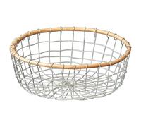Metal Fruit Bowl, Retro Stainless Wire Basket, 10.24x3.54 Inches Home Decoration, Woven Industrial Style Organizer for Fruits, Vegetables, Snacks, Table Centerpieces, Kitchen, Dining