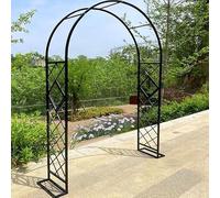 Metal Garden Arbor Arch for Climbing Plants Weather Resistant Steel Frame Trellis Pergola 1.2M Wide Black Archway Free Standing Ideal for Outdoor Garden Decor