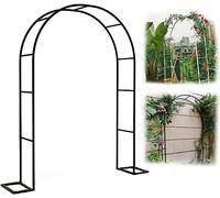 Metal Garden Arbor Arch with Weather Resistant Steel Frame for Climbing Plants Free Standing Trellis Pergola 1.4M Wide Green Archway for Garden 2.3M Tall