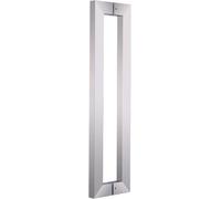 Metal Glass Door Pulls Grab Easy to Install,Door Pull Handle Internal External, Contemporary Door Handles Two-Side Design, Shower Basement Patio Door(Silver,Length 100cm(39.5inch))