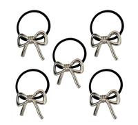 Metal Hair Tie - Bow Elastic Hair Bands | Ribbon Hair Bands | Bow Hair Ties | Girls Bow Hair Ties Hair Bands - Metal Ponytail Holder Hair Ties For Daily Use, Shopping, Casual Outings
