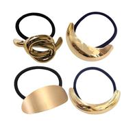 Metal Hair Ties, Geometric Elastic Hair Ropes, Fashion Gold Cuff, 2,28 x 0,98 x 1,18 pollici Decorative Ponytail Holders for Women's Stylish Hairstyles and Everyday Wear