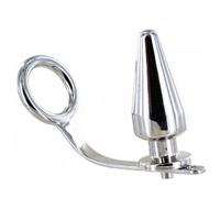 Metal Hard Intruder - Anello Fallico in Acciaio con Plug Anale 45x50 MM