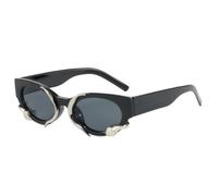 Metal Hinge Year of The Snake Limited Occhiali da sole Retro Spice Bar Technology Sense Concavo Forma Occhiali da sole Tide Girl Glasses., Nero