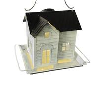 Metal Hummingbird Feeder - Solar Light Finch Food Dispenser, Hangable Outdoor Bird | Porch Balcony Patio Garden Farmhouse Decoration, Durable Feeding Station f