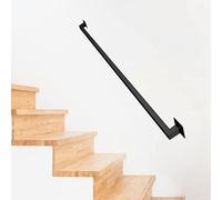 Metal Industrial Pipe Stair Handrail, corrimano per Scala da 1 piedi-20 Piedi, ringhiera per Tubi industriali zincati Neri galling per Interni e Esterni con Supporto per Supporto a Parete, Manico di