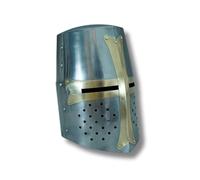Metal Knight Crusader Templare Casco fatto a mano, armatura medievale con finitura in ferro, indossabile, costume per cosplay e Halloween, da collezione vintage greco romano centurione