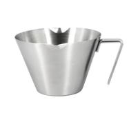 Metal Measuring Cup - Heat-Resistant ML Beaker | 100ml 304 Stainless Steel Pitcher with Handle and Double Spout, 7.2x9x7.6cm Three-Scale Measuring Cup for Baking Cooking Coffee Brewing Kitchen Precisi