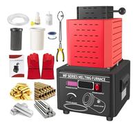Metal Melting Oven 1/2/3 kg Capacity, 1600 °C Intermediate Frequency Gold Melting Furnace, 5000W Digital Metal Melting Machine, 3-5 Minutes Fast Melting Gold and Silver Copper Aluminium,Red-2kg