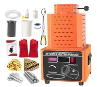 Metal Melting Oven 1/2/3 kg Capacity, 1600 °C Intermediate Frequency Gold Melting Furnace, 5000W Digital Metal Melting Machine, 3-5 Minutes Fast Melting Gold and Silver Copper Aluminium,Orange-1kg