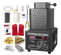 Metal Melting Oven 1/2/3 kg Capacity, 1600 °C Intermediate Frequency Gold Melting Furnace, 5000W Digital Metal Melting Machine, 3-5 Minutes Fast Melting Gold and Silver Copper Aluminium,Black-1kg