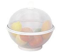 Metal Mesh Fruit Basket with Lid, Fruit Fly Proof Bowl with Ventilated Mesh Cover, Kitchen Countertop Storage Container for Fruits (White)