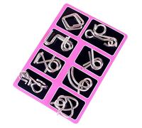 Metal Mind - Set di 8 puzzle rompicapo, 2026, test del QI 2026, giocattoli per sbloccare giochi di interblocco, anello puzzle in metallo per bambini e adulti (stile C)