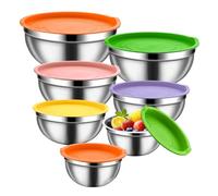 Metal Mixing Bowls - Nesting Round Set, Dishwasher Safe with Sturdy Design, Food Storage Organizer Bowls, Sauce Snacks Eggs Vegetables Dough Fruits Prep, Kitchen Cooking Accessory for Home Use